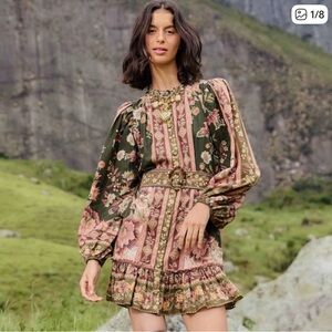 🆕 NWT FARM Rio Spring Button Down FLOWERING GARDEN TREE GREEN MINI DRESS XL $248